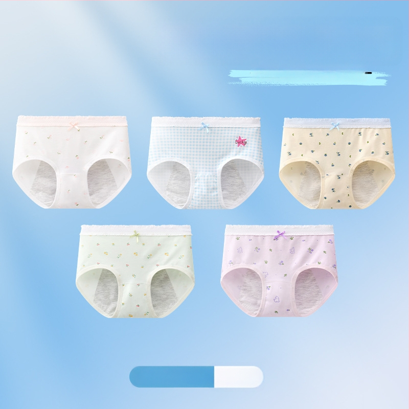 Chiloți menstrual pentru fete, antibacteriali, protecție împotriva scurgerilor, croială triunghiulară, 10A