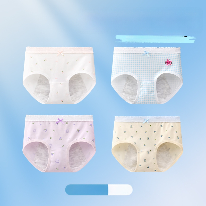 Chiloți menstrual pentru fete, antibacteriali, protecție împotriva scurgerilor, croială triunghiulară, 10A