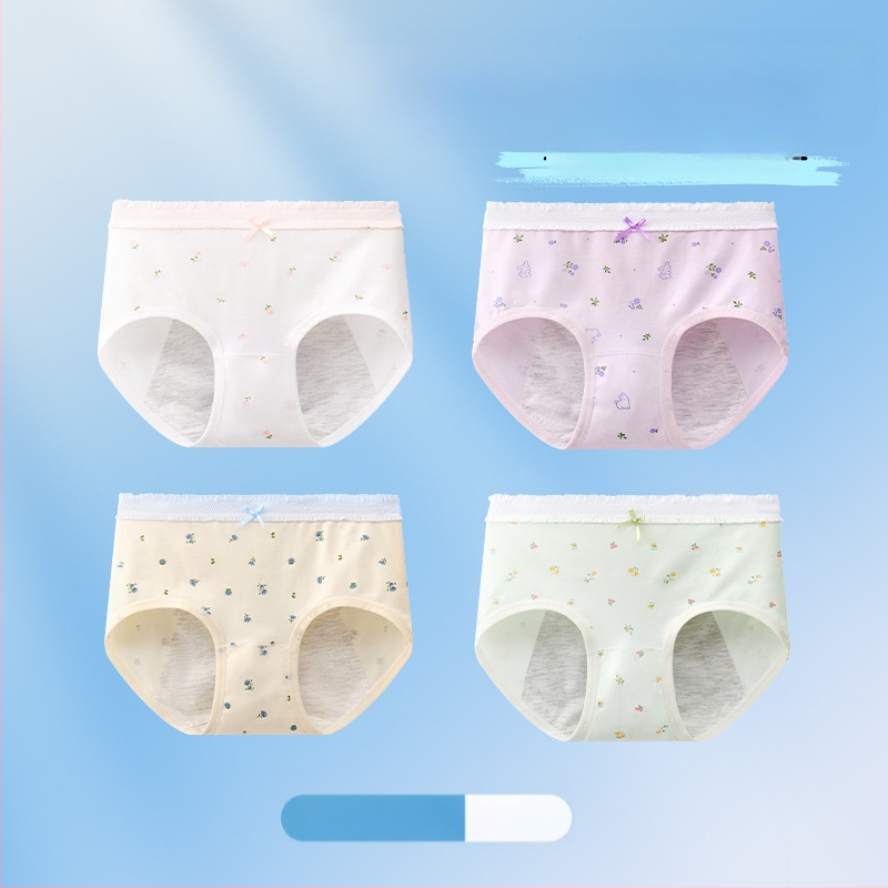 Chiloți menstrual pentru fete, antibacteriali, protecție împotriva scurgerilor, croială triunghiulară, 10A
