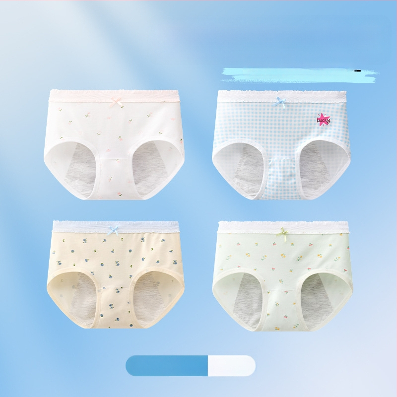 Chiloți menstrual pentru fete, antibacteriali, protecție împotriva scurgerilor, croială triunghiulară, 10A