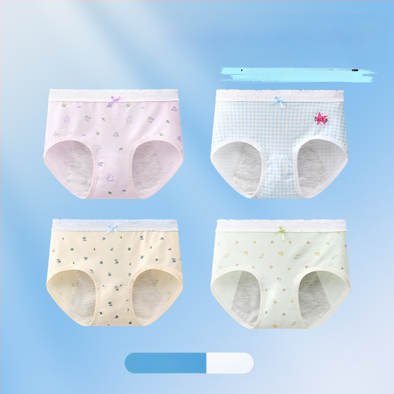 Chiloți menstrual pentru fete, antibacteriali, protecție împotriva scurgerilor, croială triunghiulară, 10A