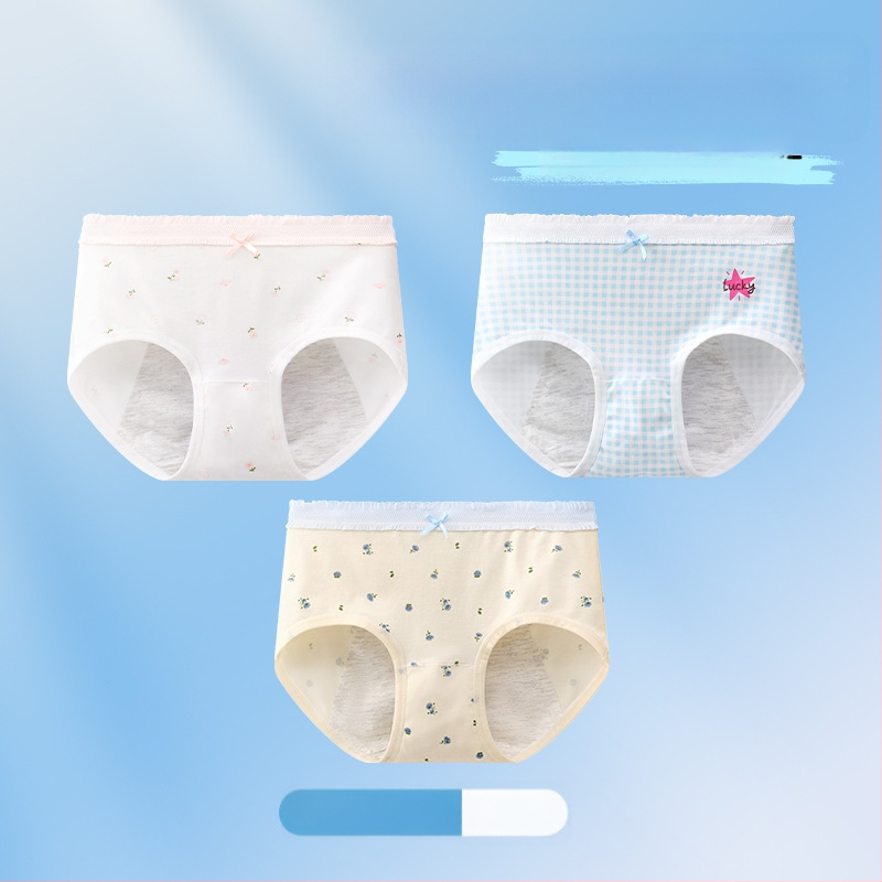Chiloți menstrual pentru fete, antibacteriali, protecție împotriva scurgerilor, croială triunghiulară, 10A