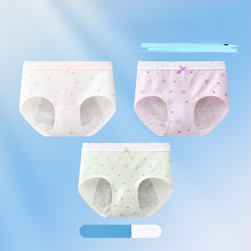 Chiloți menstrual pentru fete, antibacteriali, protecție împotriva scurgerilor, croială triunghiulară, 10A