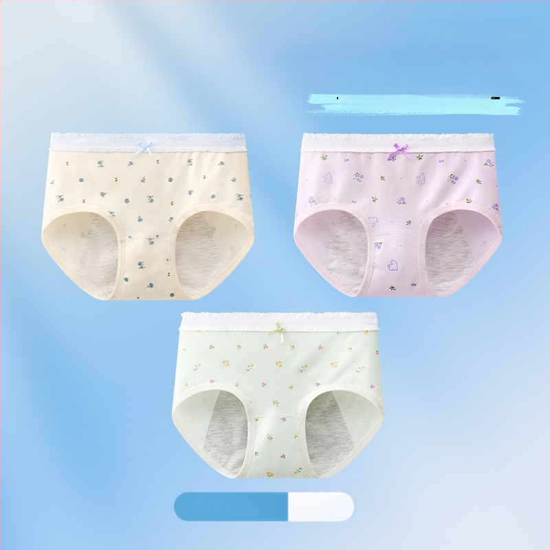 Chiloți menstrual pentru fete, antibacteriali, protecție împotriva scurgerilor, croială triunghiulară, 10A