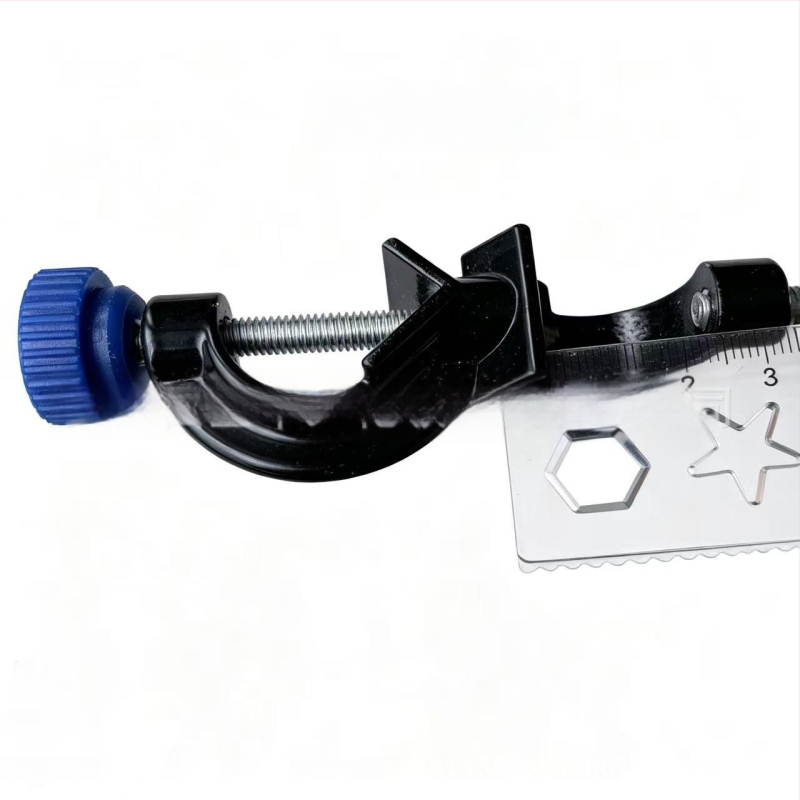 Clema cu trei fălci, clemă medie pentru becher, clemă încrucișată, clemă pentru flacon cu șurub superior dublu, clemă universală, clemă pentru tubul de condensare, accesorii pentru suport de fier