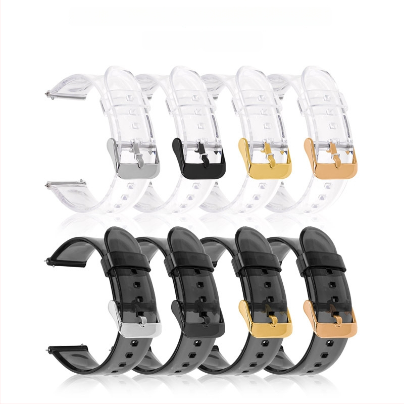 Brățară transparentă de ceas, 20/22mm, pentru Samsung Galaxy Watch4 și ceasuri Huawei