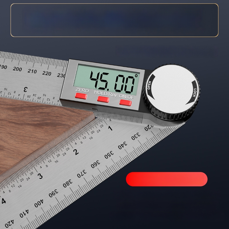 Riglă unghiulară digitală cu afișaj, precizie înaltă, măsurare de 360°, riglă universală pentru tâmplărie