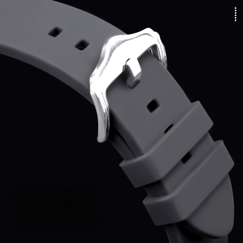 Bratara din silicon lichid compatibilă cu Samsung Galaxy Watch5/4/3, 20/22 mm, culoare solidă, cataramă argintie