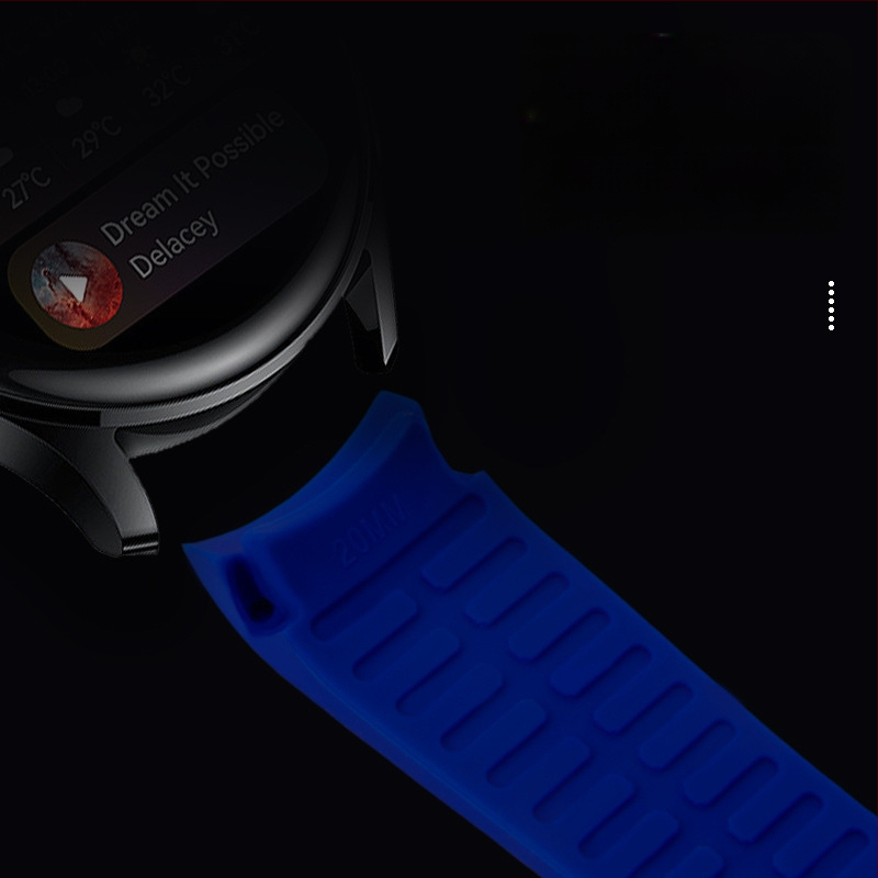 Bratara din silicon lichid compatibilă cu Samsung Galaxy Watch5/4/3, 20/22 mm, culoare solidă, cataramă argintie
