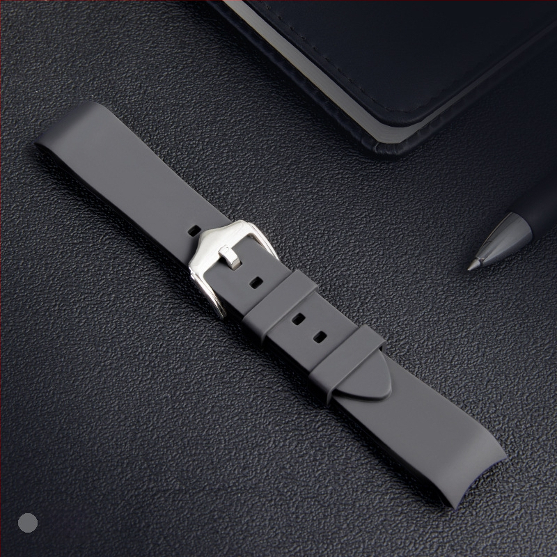 Bratara din silicon lichid compatibilă cu Samsung Galaxy Watch5/4/3, 20/22 mm, culoare solidă, cataramă argintie
