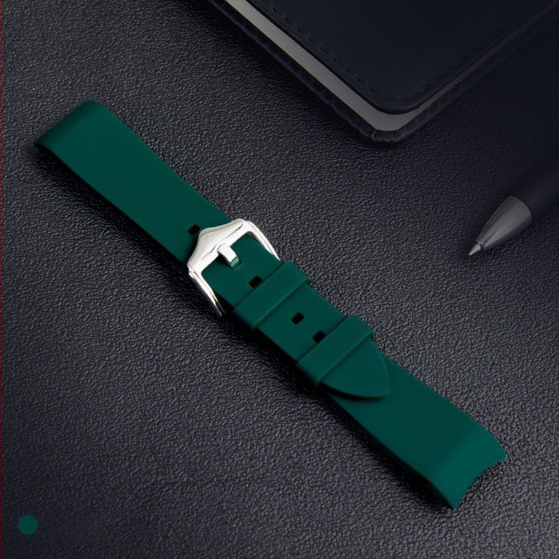Bratara din silicon lichid compatibilă cu Samsung Galaxy Watch5/4/3, 20/22 mm, culoare solidă, cataramă argintie