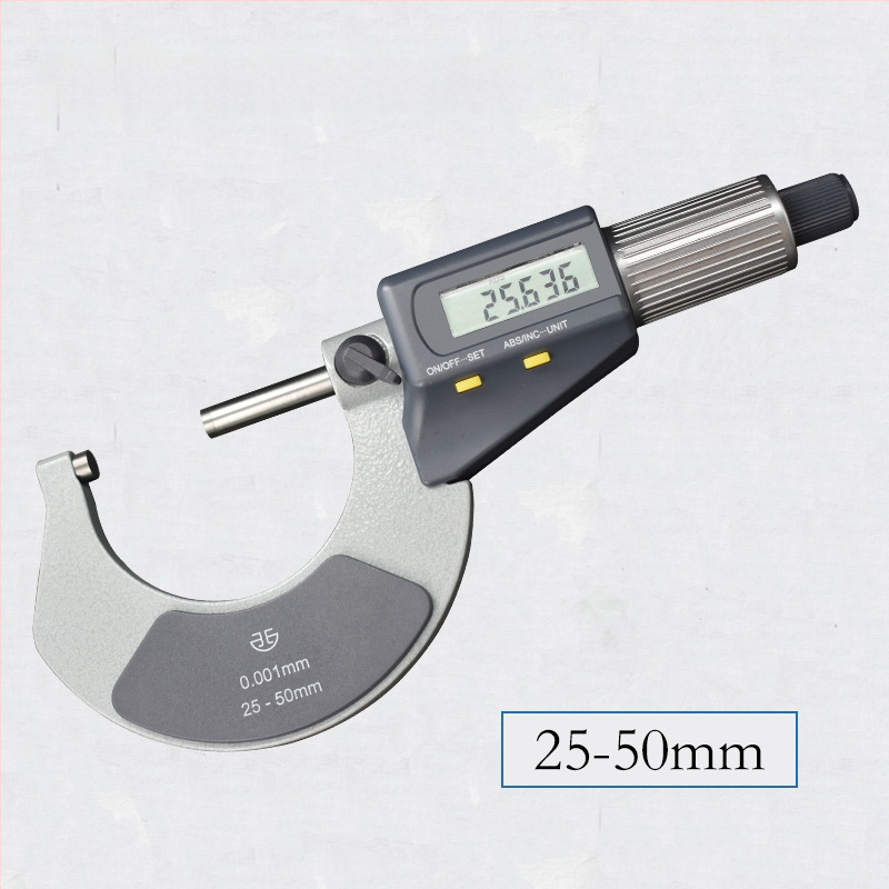 Micrometru exterior digital, interval 0–25–50–75–100 mm, măsurare de înaltă precizie a diametrului exterior