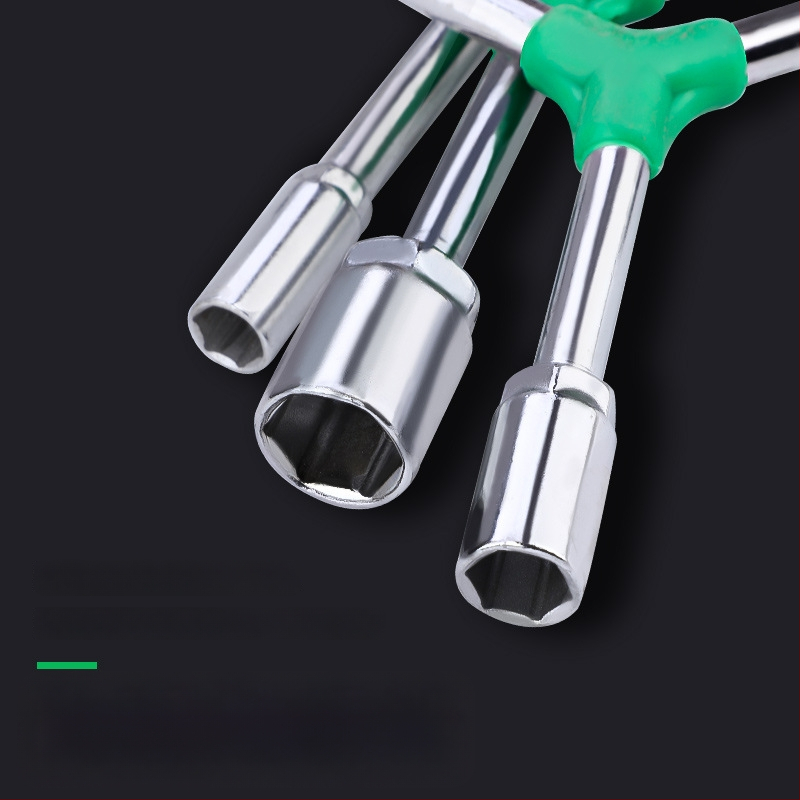 Topson Cheie cu priză hexagonal exterior, tip Y, prelungită, pentru reparații auto, manual, multifuncțional, economie de efort, cu trei brațe