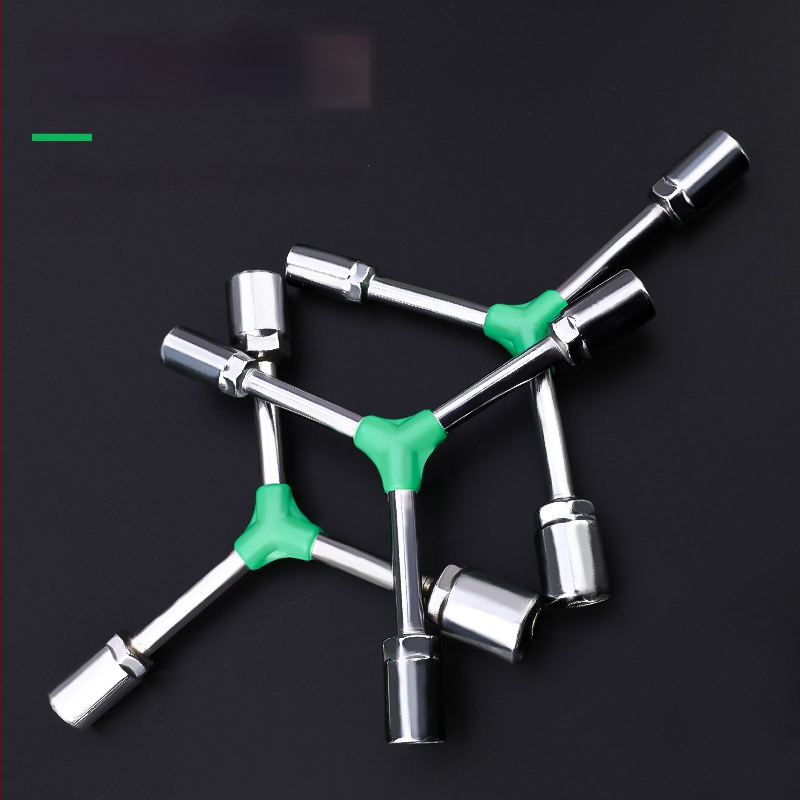 Topson Cheie cu priză hexagonal exterior, tip Y, prelungită, pentru reparații auto, manual, multifuncțional, economie de efort, cu trei brațe