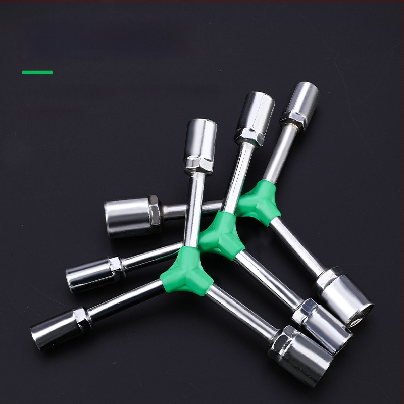 Topson Cheie cu priză hexagonal exterior, tip Y, prelungită, pentru reparații auto, manual, multifuncțional, economie de efort, cu trei brațe