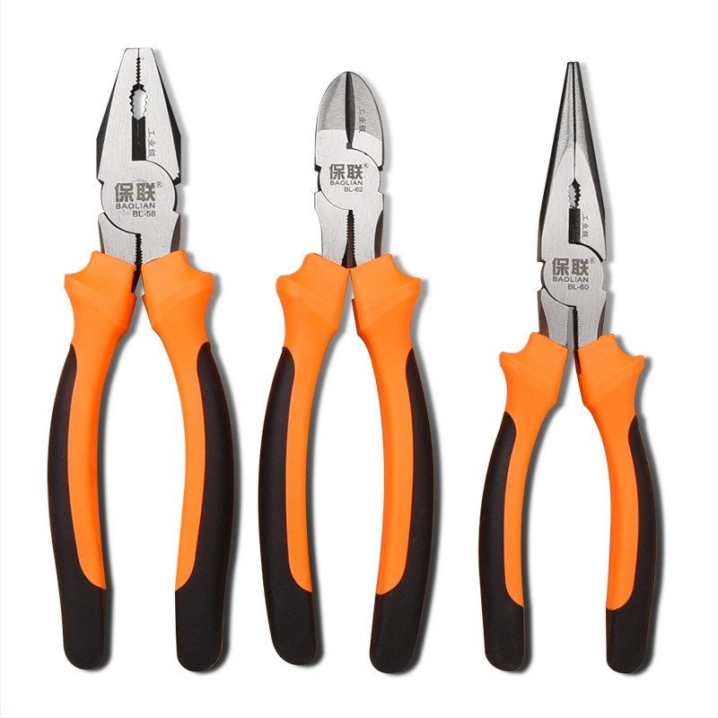 Baolian Clește de 8 inch cu vârf ascuțit, tăietor diagonal și tăietor de sârmă, pentru uz industrial, unealtă manuală multifuncțională