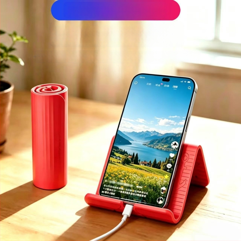Suport din silicon flexibil, pliabil pentru telefon, suport universal pentru tablete și laptopuri, transformabil pentru călătorii și uz casnic