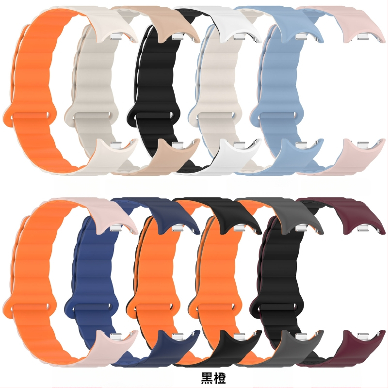Двуцветен силиконов магнитен ремък за Xiaomi Mi Band 8/9, универсален M8/9, смарт гривна