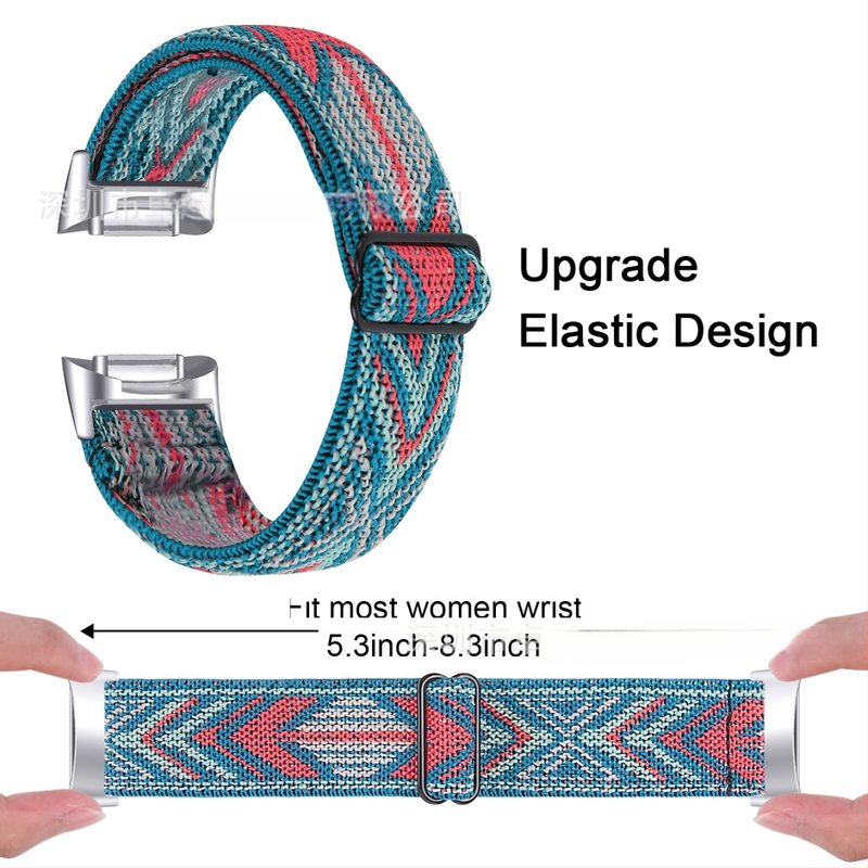 Еластична принтована регулируема каишка за Fitbit Charge6/Charge5