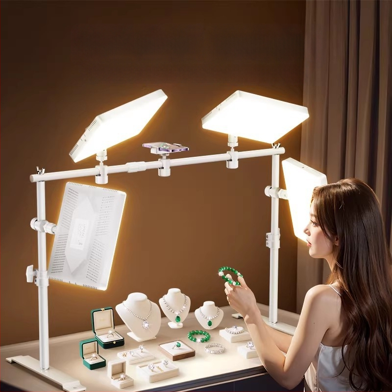 LED осветление за бюро за живо предаване на бижута, таванно осветление за заснемане на маникюр и камъни