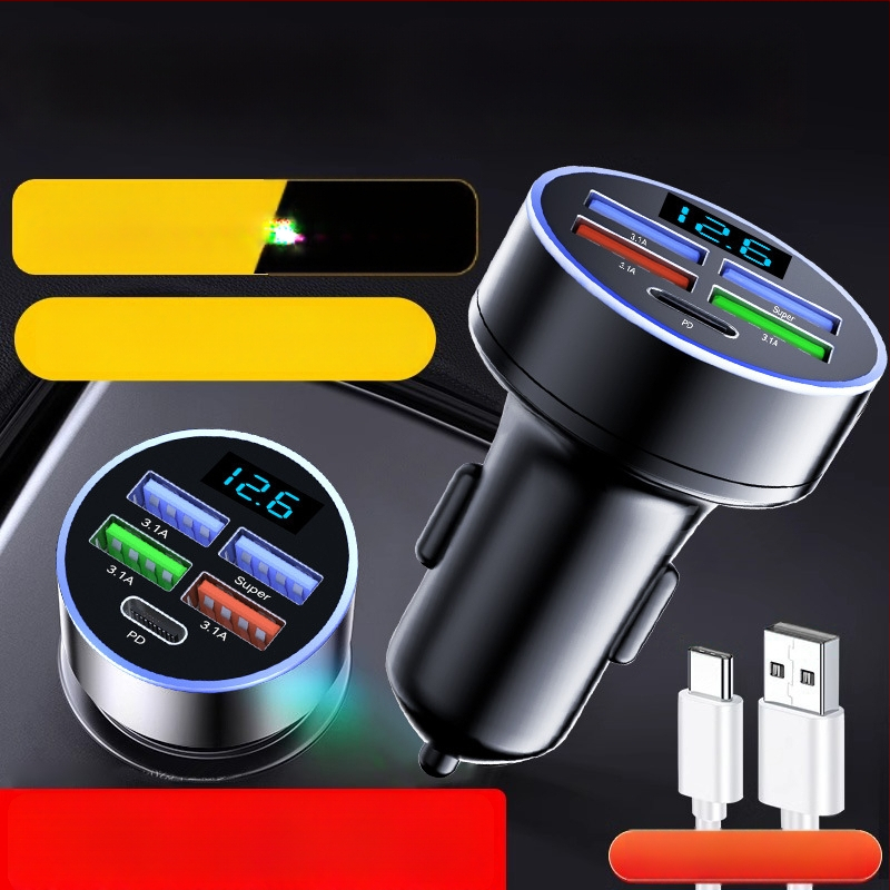 Автомобилно USB зарядно устройство с адаптер за запалка и петпинов конектор