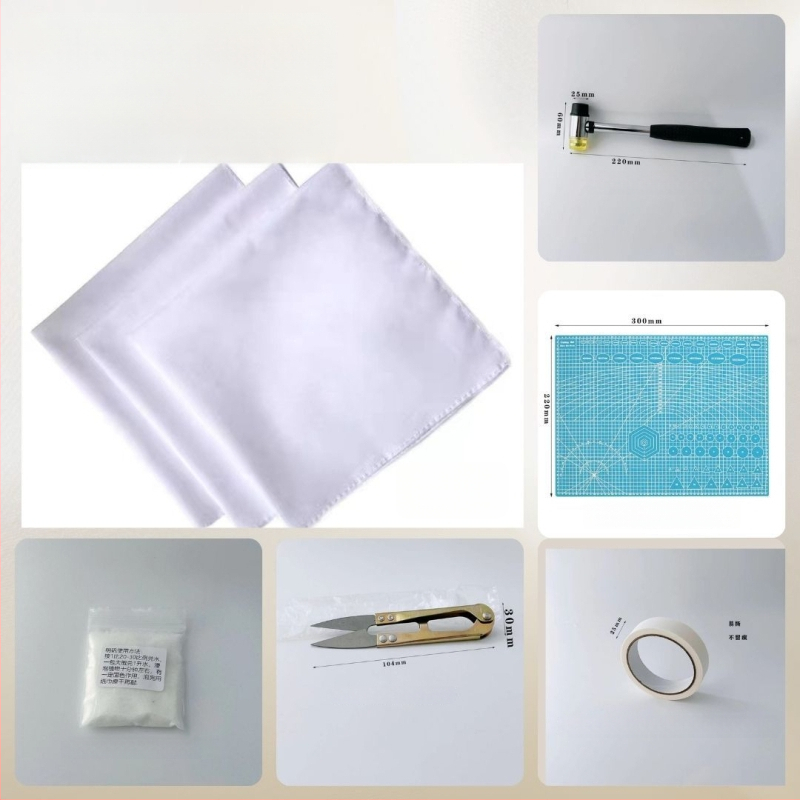 Kit de imprimare pe țesături cu frunze pentru copii — ciocan din cauciuc pentru xilogravură și trusă de instrumente DIY