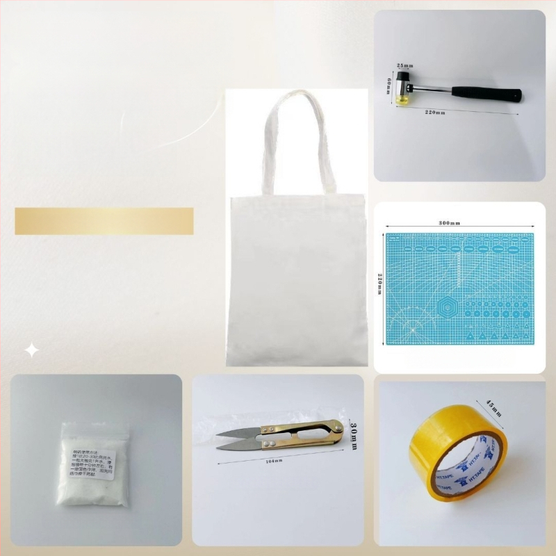 Kit de imprimare pe țesături cu frunze pentru copii — ciocan din cauciuc pentru xilogravură și trusă de instrumente DIY