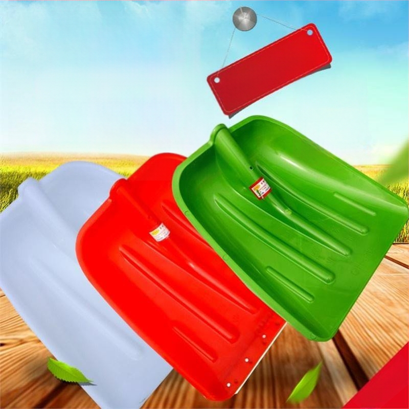 Lopată de zăpadă cu corp din plastic și cap din plastic temperat, design îngroșat, dimensiune mare, mâner din lemn, pliabil, model Q27343