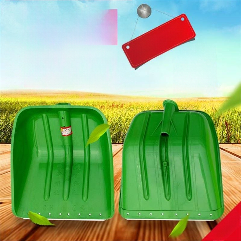 Lopată de zăpadă cu corp din plastic și cap din plastic temperat, design îngroșat, dimensiune mare, mâner din lemn, pliabil, model Q27343
