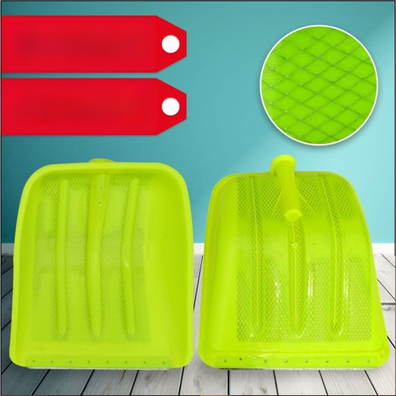 Lopată de zăpadă cu corp din plastic și cap din plastic temperat, design îngroșat, dimensiune mare, mâner din lemn, pliabil, model Q27343