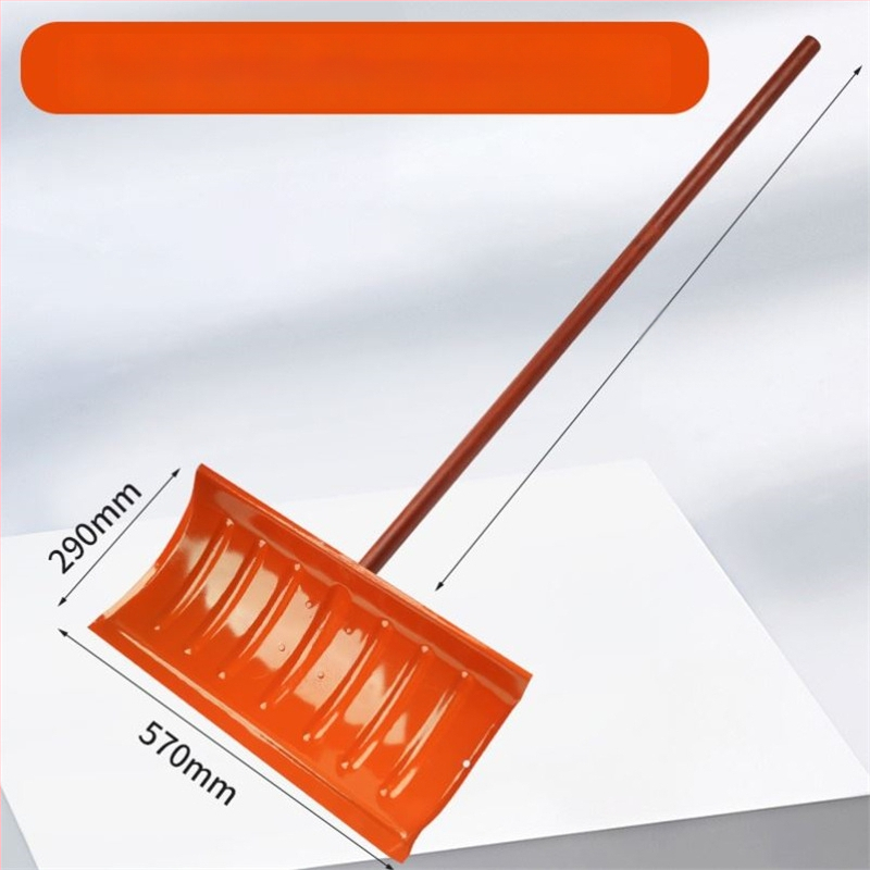 Lopată de zăpadă cu corp din plastic și cap din plastic temperat, design îngroșat, dimensiune mare, mâner din lemn, pliabil, model Q27343