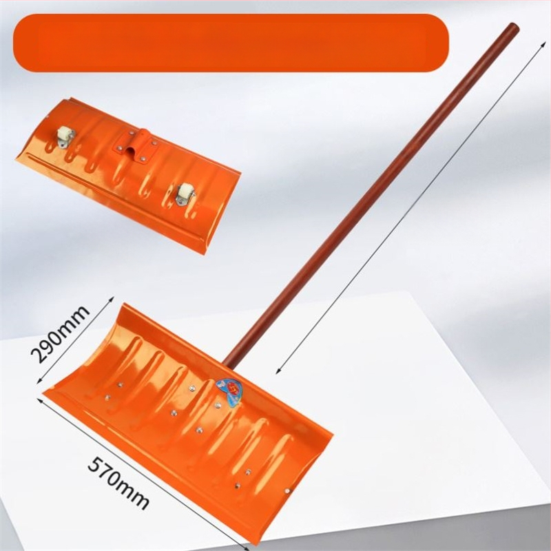 Lopată de zăpadă cu corp din plastic și cap din plastic temperat, design îngroșat, dimensiune mare, mâner din lemn, pliabil, model Q27343