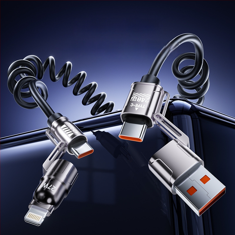 Cablu USB-C de date retractabil, încărcare rapidă, pentru Apple iPhone 15/17 și Huawei, încărcare în mașină