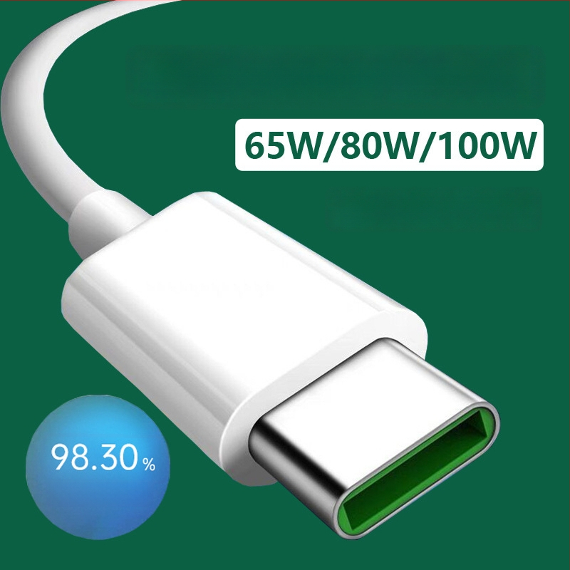 Cablu USB-C de încărcare rapidă de 65W pentru telefoane Oppo; cablu de date Reno A9 Find 80/100/120W
