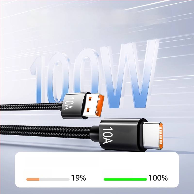 Cablu de date din nylon cu USB-C, încărcare rapidă, pentru Huawei, Honor, Xiaomi, OPPO, Vivo și iPad