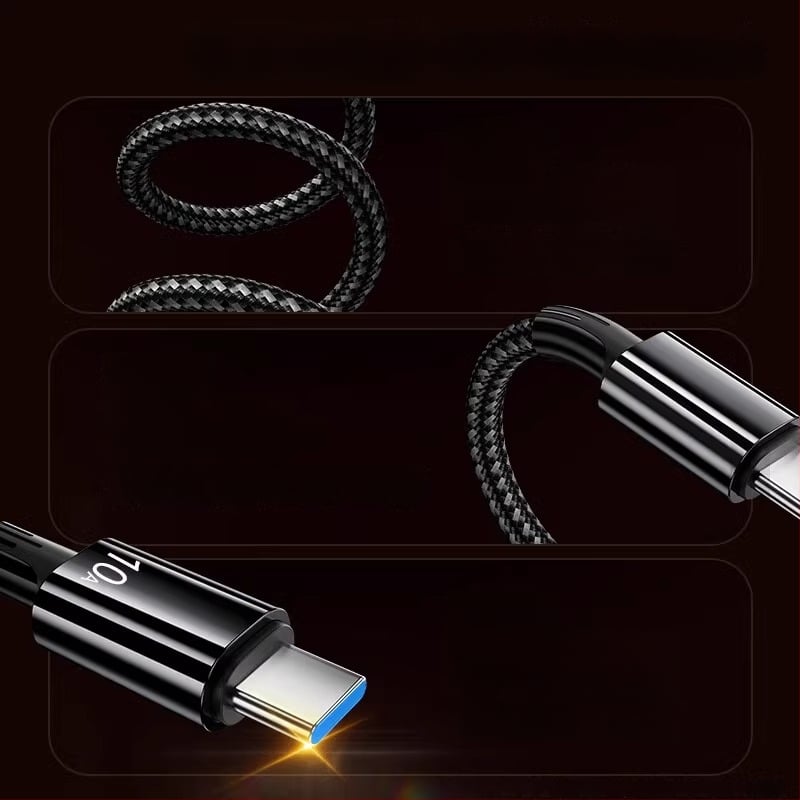 Cablu de date din nylon cu USB-C, încărcare rapidă, pentru Huawei, Honor, Xiaomi, OPPO, Vivo și iPad