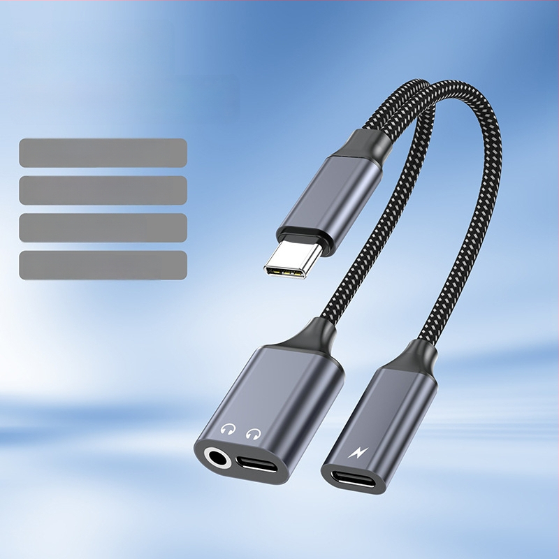 Adaptor audio Type-C la 3,5 mm cu port de încărcare, două funcții într-unul, pentru telefoane și tablete Android