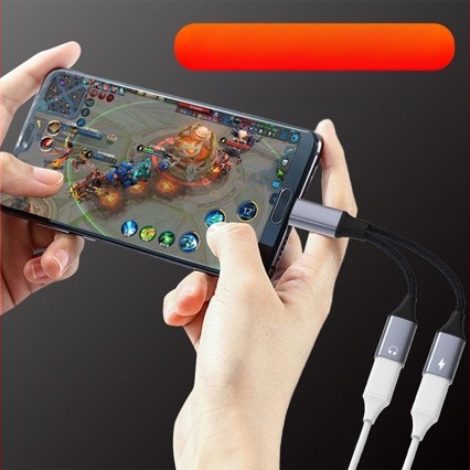 Adaptor Type-C către USB-C femelă duală, încărcare rapidă, DAC decoder, universal pentru telefoane și calculatoare