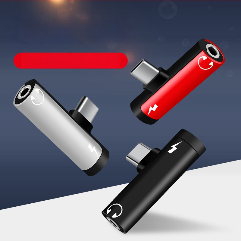 Adaptor Type-C pentru telefoane Huawei/Xiaomi Android, convertor audio pentru căști, încărcare 2 în 1