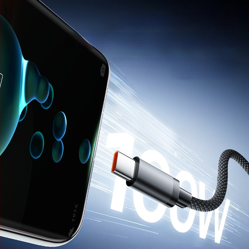 Cablu de date cu LED de respirație, unu la doi, 2 în 1, USB Type-C 6A, compatibil cu Huawei și iPhone 17