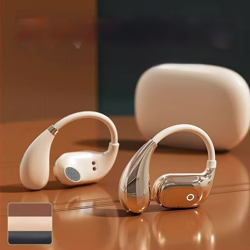 Căști Bluetooth True Wireless cu agățătoare pentru ureche, design deschis, reglabile, model sport, autonomie până la 8 ore
