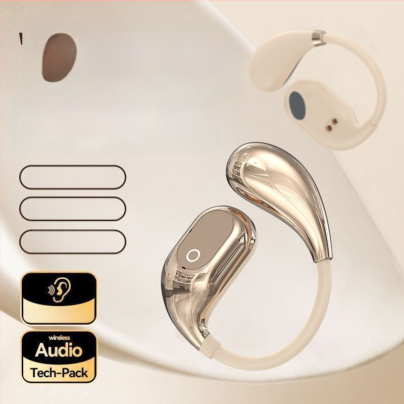 Căști Bluetooth True Wireless cu agățătoare pentru ureche, design deschis, reglabile, model sport, autonomie până la 8 ore