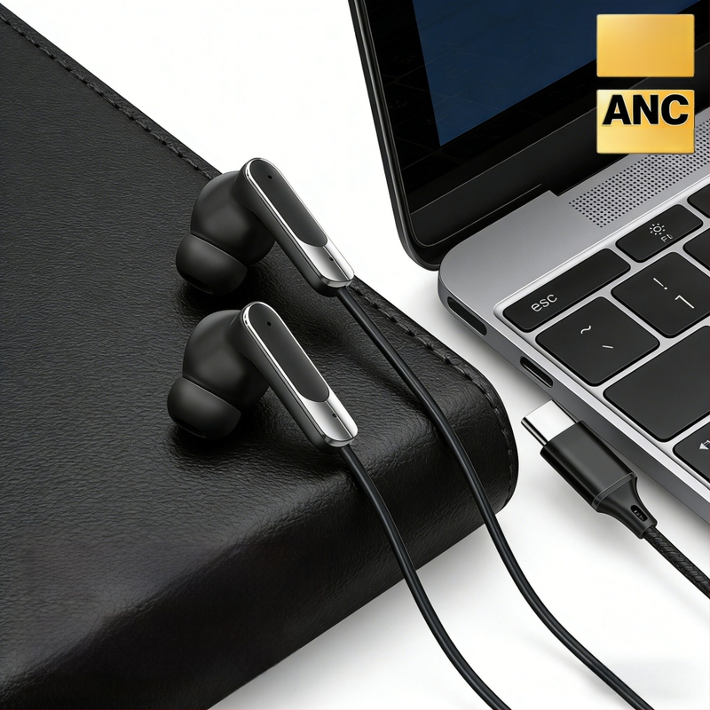ACN Type-C căști cu fir, anulare a zgomotului, pentru jocuri mobile și streaming live