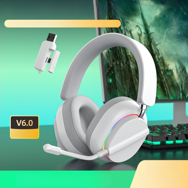 Delta headset de gaming wireless, fără întârziere, Bluetooth și 2,4 GHz, compatibil cu telefoane și PC, over-ear, esports
