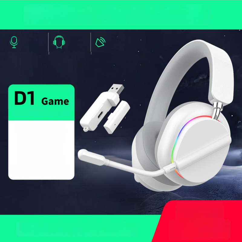 Delta headset de gaming wireless, fără întârziere, Bluetooth și 2,4 GHz, compatibil cu telefoane și PC, over-ear, esports
