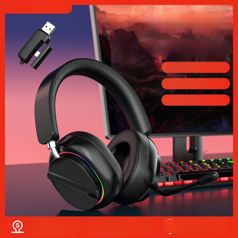 Delta headset de gaming wireless, fără întârziere, Bluetooth și 2,4 GHz, compatibil cu telefoane și PC, over-ear, esports