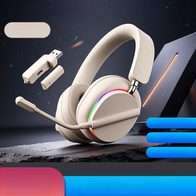 Delta headset de gaming wireless, fără întârziere, Bluetooth și 2,4 GHz, compatibil cu telefoane și PC, over-ear, esports
