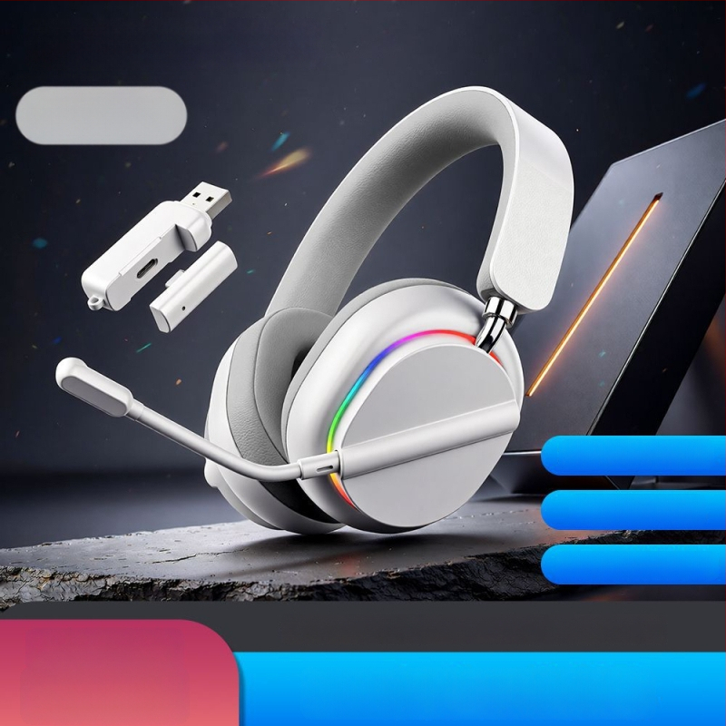 Delta headset de gaming wireless, fără întârziere, Bluetooth și 2,4 GHz, compatibil cu telefoane și PC, over-ear, esports