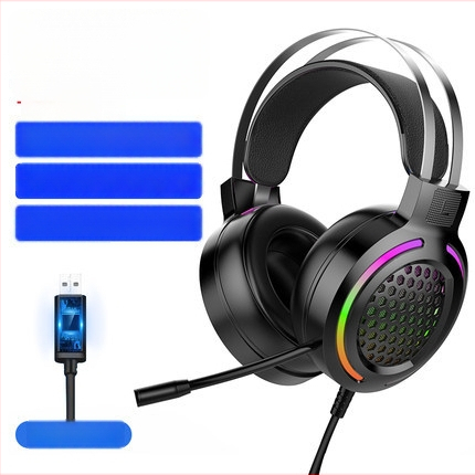 Căști de gaming USB RGB cu microfon, sunet surround 7.1, cablate