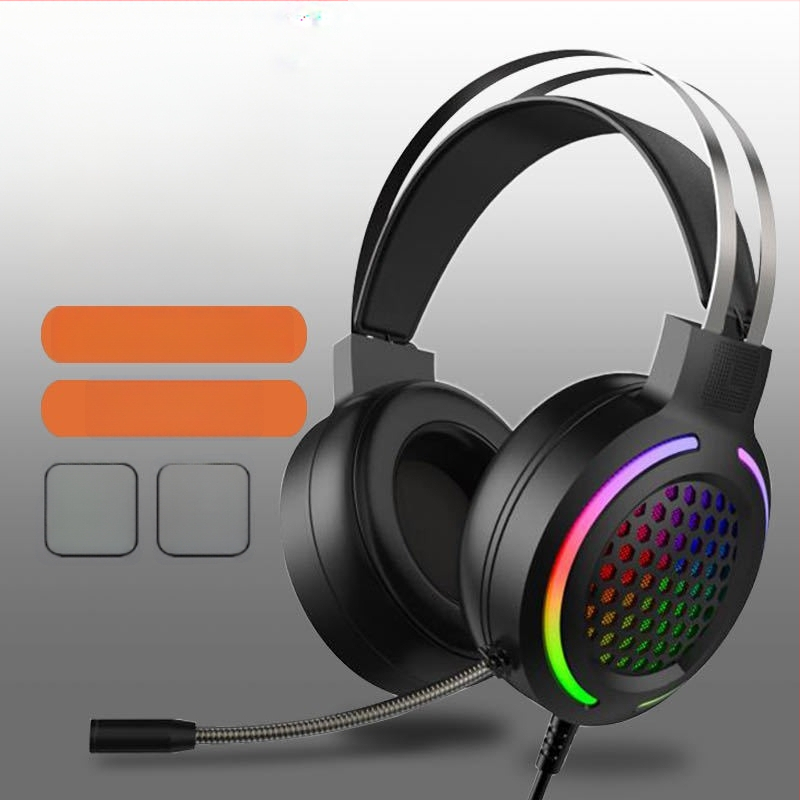 Căști de gaming USB RGB cu microfon, sunet surround 7.1, cablate